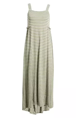 Caslon® Easy Stripe Cotton Blend Maxi Dress | Nordstrom