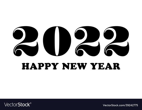 2022 happy new year text design Royalty Free Vector Image
