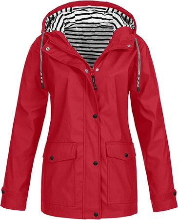 Amazon.com: NAMTYQX Raincoat Women Lightweight Waterproof Rain Jackets Zip Up Outdoor Hooded Windbreaker : Clothing, Shoes & Jewelry