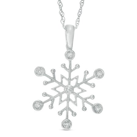 Diamond Accent Snowflake Pendant in 10K White Gold | Diamond Necklaces | Necklaces | Zales