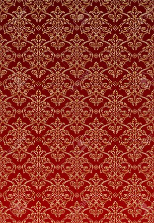 Gold And Red Damask Style Wallpaper Pattern Background Royalty Free SVG, Cliparts, Vectors, And Stock Illustration. Image 7594246.