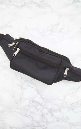 Black Front Pocket Bum Bag | Accessories | PrettyLittleThing