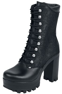 Black Grain Leather Baroque Boot | Steelground Shoes Boot | EMP
