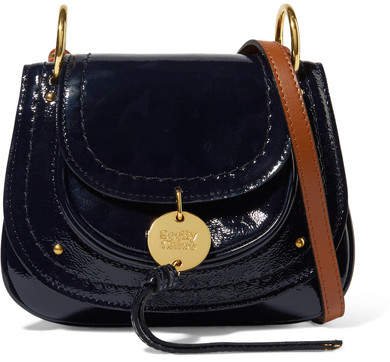 Susie Mini Patent-leather Shoulder Bag - Midnight blue