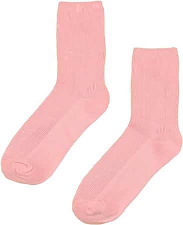 SHENHE Women's Ribbed Knit Cushioned Athletic Running Mid Calf Crew Socks Yellow one-size at Amazon Women’s Clothing store