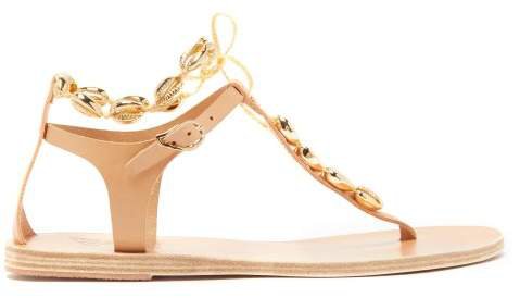 Chyrsso Shell Embellished Leather Sandals - Womens - Tan