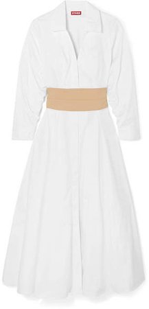 Harper Cotton-blend Poplin Dress - White