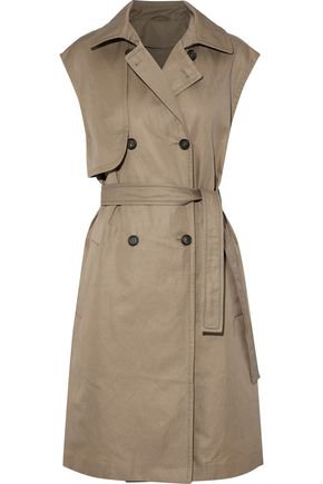 Double-breasted belted cotton-blend gabardine vest | BRUNELLO CUCINELLI | Sale up to 70% off | THE OUTNET