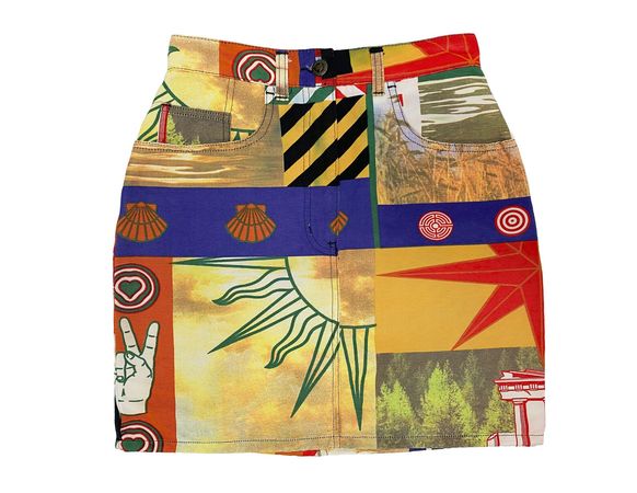 1990s Moschino Moschino Jeans Skirt Moschino Abstract Print - Etsy Sweden