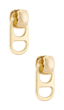 joolz by Martha Calvo Keeping Tab Earrings in Gold | REVOLVE