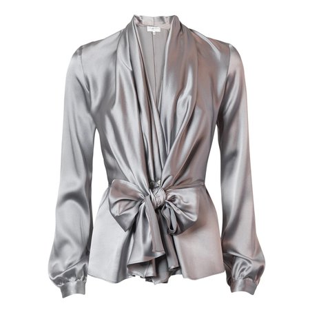 grey silk blouse