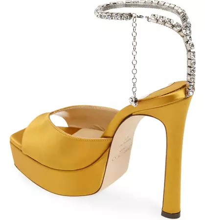 Jimmy Choo Saeda Crystal Ankle Strap Peep Toe Sandal (Women) | Nordstrom
