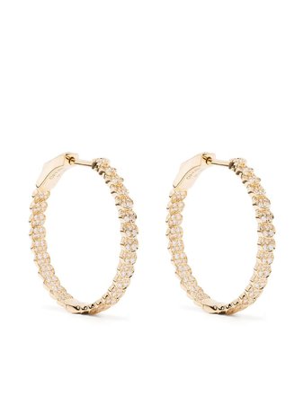 Anita Ko 18kt Yellow Gold Luna Diamond Hoop Earrings - Farfetch
