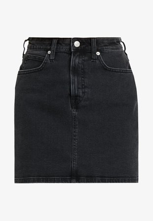 Calvin Klein Jeans MINI SKIRT - Jupe en jean - black denim - ZALANDO.FR