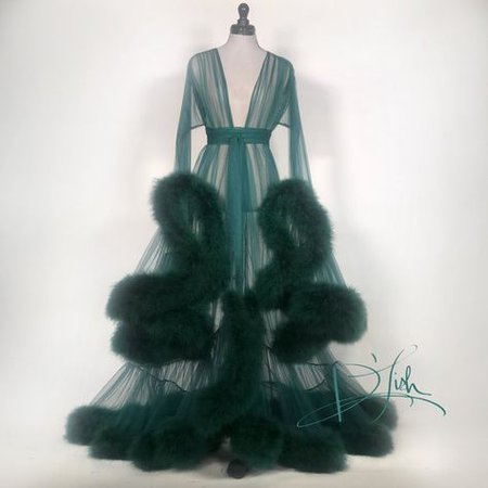 Boudoir by D'Lish dark green | Loungewear luxury, Gowns dresses, Gowns