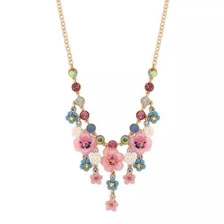 Mood Rose Gold Mix Media Floral Necklace | Debenhams