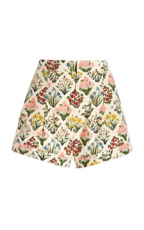 Toronjil Pleated Floral Cotton Shorts By Agua By Agua Bendita | Moda Operandi