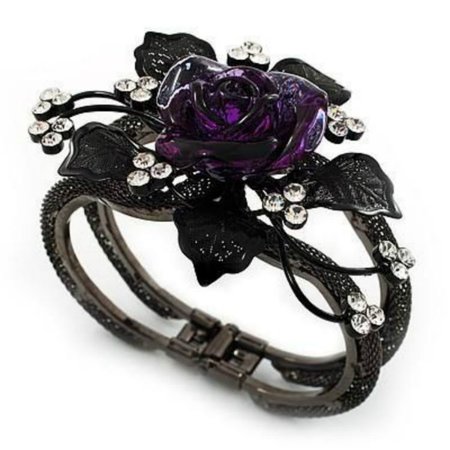 Vintage Gothic Purple Rose Ring