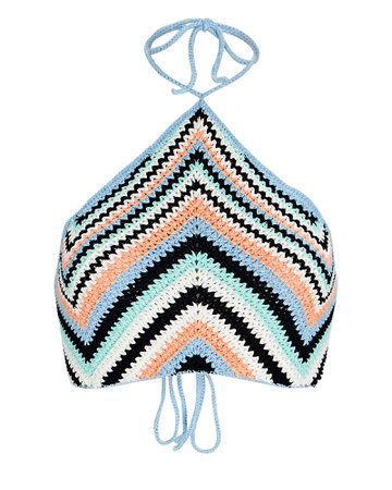 Victor Glemaud Crochet Cotton Halter Crop Top | INTERMIX®