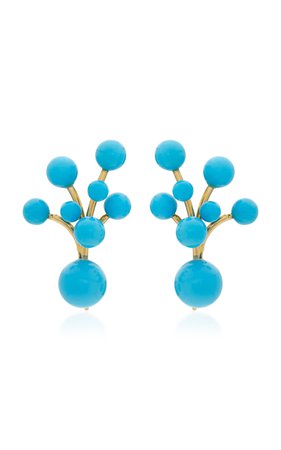 Sorab & Roshi Berry 18K Gold and Turquoise Earrings