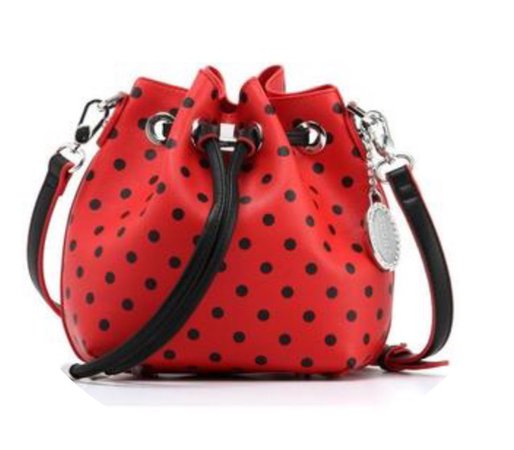 Red bag polka dots