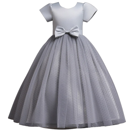 Tulle Flower Girl Dress with a Bow, Princess Gown, Kids TUTU Party Dress, Junior Bridesmaid Dresses,Wedding Guest Dress,Birthday Party Dress