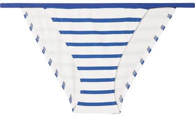 The Bianca Striped Bikini Briefs - Navy