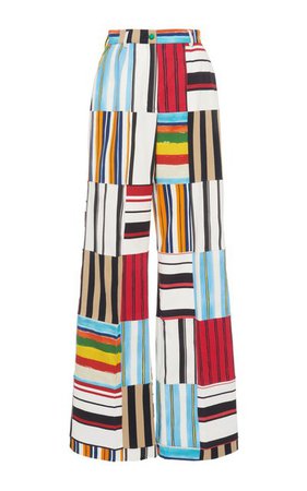 Patchwork-Striped Cotton-Drill Wide-Leg Pants By Dolce & Gabbana | Moda Operandi