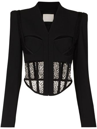 Dion Lee Suspended Lace wool-blend Bustier Jacket - Farfetch