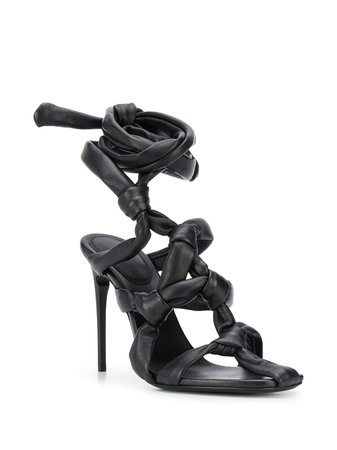 Off-White Knotted Strappy Sandals - Farfetch