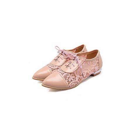 Blush Shoes Lace Oxfords Vintage Comfortable Flats for Girls for Date, Anniversary | FSJ