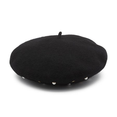 black beret with pearls