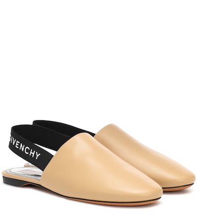 Leather slingback slippers