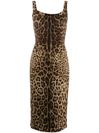 Dolce & Gabbana Leopard Print Fitted Dress Ss20 | Farfetch.com