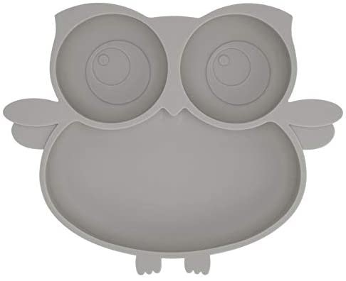 Amazon.com : Kirecoo Owl Silicone Suction Plate - Self Feeding Training Storage Divided Plate, Baby Toddler Bowl and Dish, Fits for Most Hairchairs Trays, Microwave Dishwasher Safe (Blue) : Baby