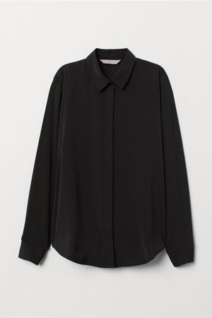 Блузка с длинным рукавом - Черный - Женщины | H&M RU