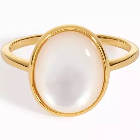 gold pearl bezel ring - Google Search