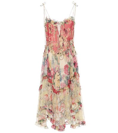 Melody floral-printed silk dress