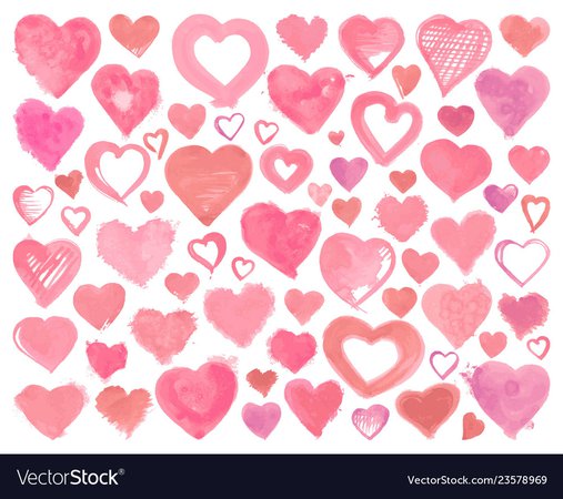 Hearts icons hand drawn for valentines day Vector Image