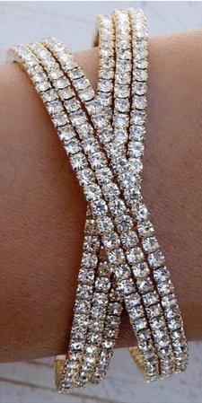 Gold Crystal X Bracelet