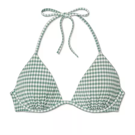 target green gingham swimsuit bikini top niche aesthetic tumblr