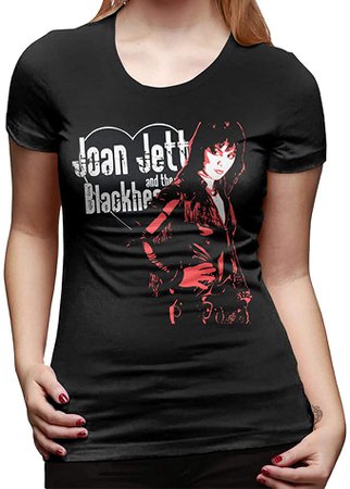 Amazon.com: SAIFEAS Joan Jett Women Crewneck Tee Black XL: Clothing