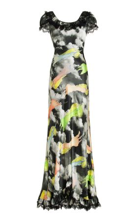 Lace-Trimmed Silk Maxi Dress By Rodarte | Moda Operandi