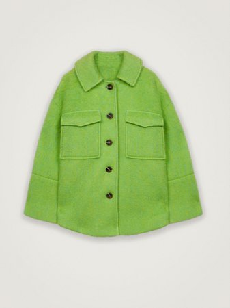 Wool Coat With Pockets - Green - Woman - Jackets - parfois.com