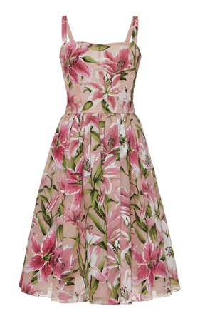 Floral-Print Crepe Midi Dress by Dolce & Gabbana | Moda Operandi