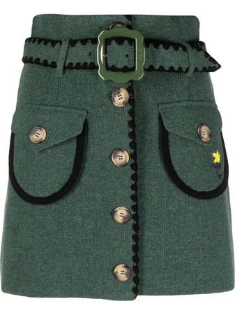 CORMIO Wool Belted A-line Skirt - Farfetch