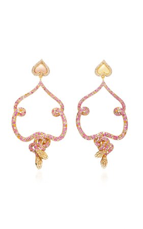 Sylvie Corbelin Pink Snake Earrings