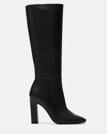 ARCHERS Black Leather Knee High Boot | Women's Boots – Steve Madden