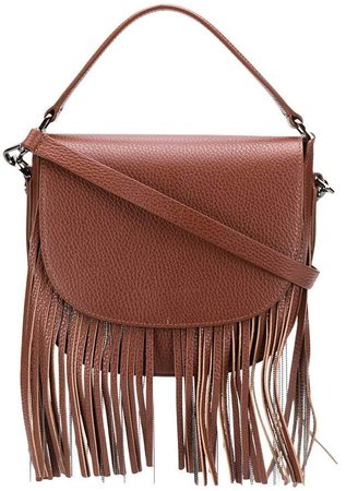textured fringed tote bag