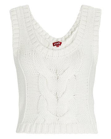 STAUD Kind Cable Knit Sleeveless Sweater | INTERMIX®